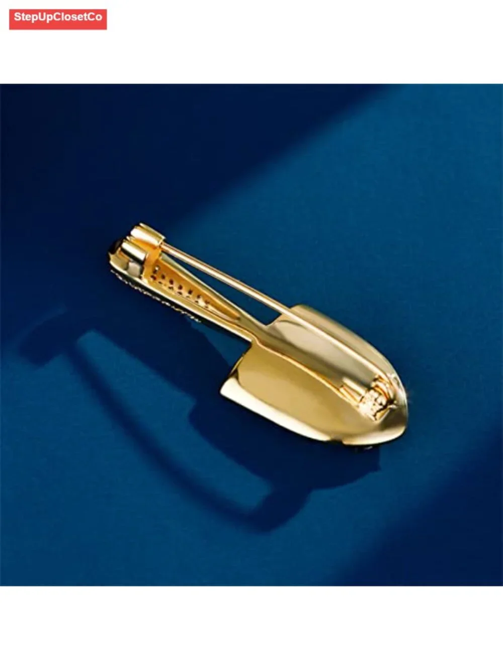 Gold Plated Copper Brooch Pin with Zircon Gemstone - Stylish Women's Costume